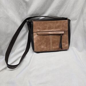 The Sak -Alameda- Weathered Leather Brown/Black Crossbody